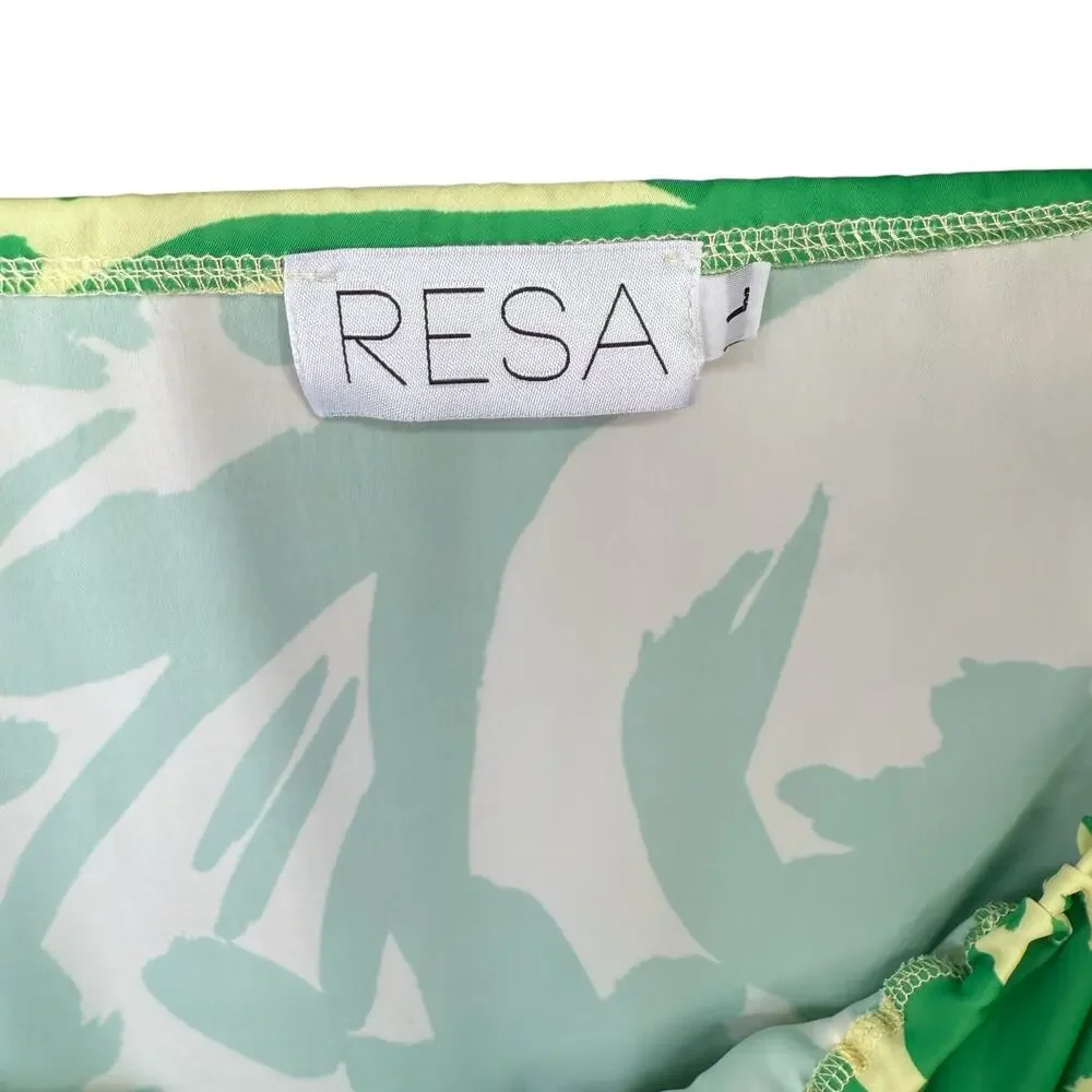 Resa X Jojo Size L Rico Cutout Maxi Dress Green Yellow Tropical Resortwear Beach